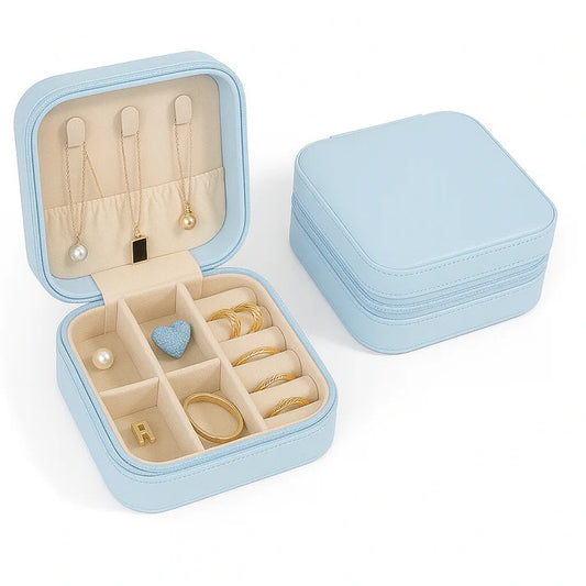 Travel Jewelry Organizer Box Color Light blue 