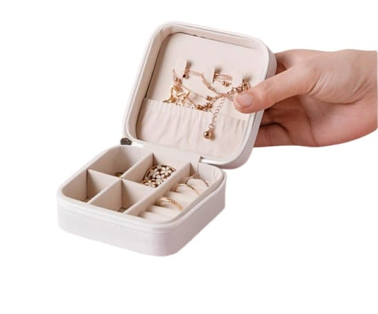 Travel Jewelry Organizer Box Color White